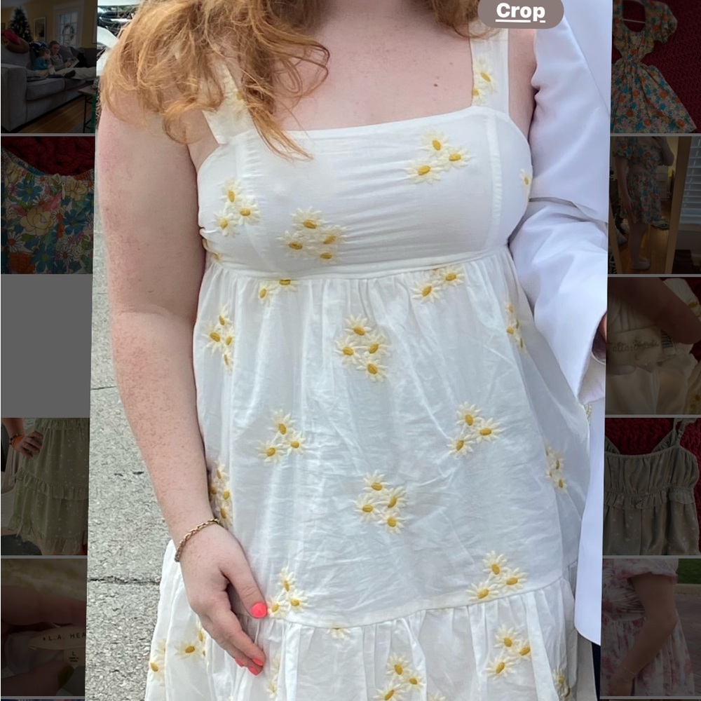 Altar'd State Cream Dress with Yellow Floral Accents